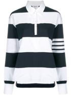 Thom Browne 4-bar Navy Oversized Rugby Polo - Blue