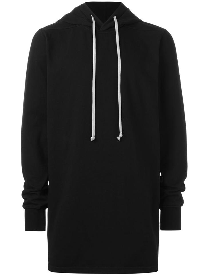 Rick Owens Drkshdw Long Length Hoodie, Men's, Size: Large, Black, Cotton
