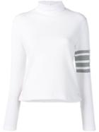 Thom Browne 4-bar Compact Waffle Turtleneck - White