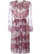 Msgm Multi Print Dress, Women's, Size: 38, Pink/purple, Silk/polyester