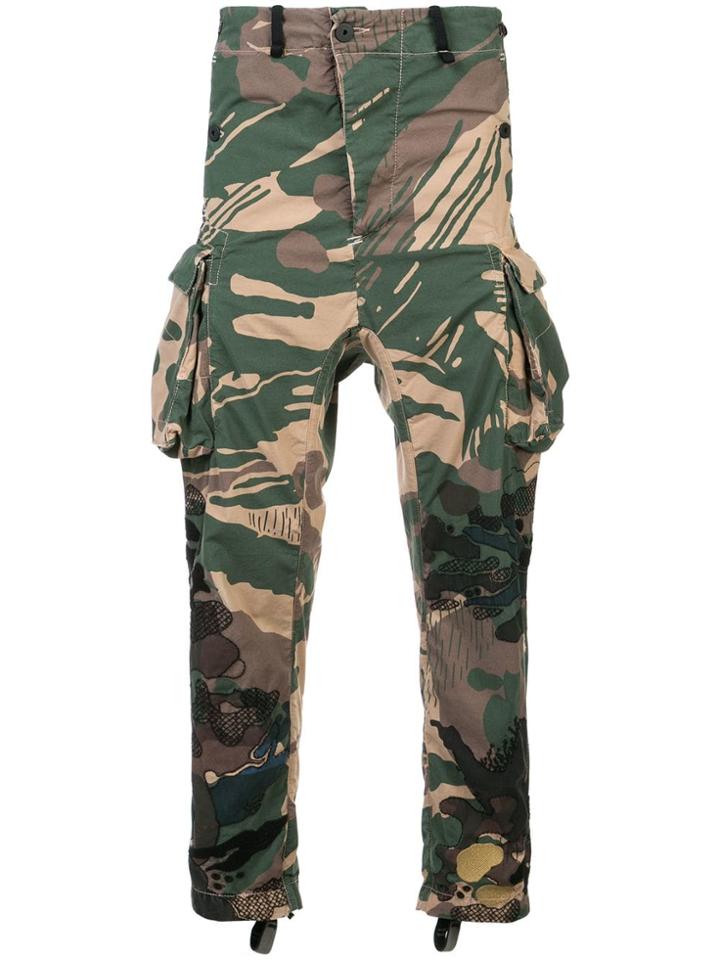 11 By Boris Bidjan Saberi Camouflage Print Cargo Pants - Green