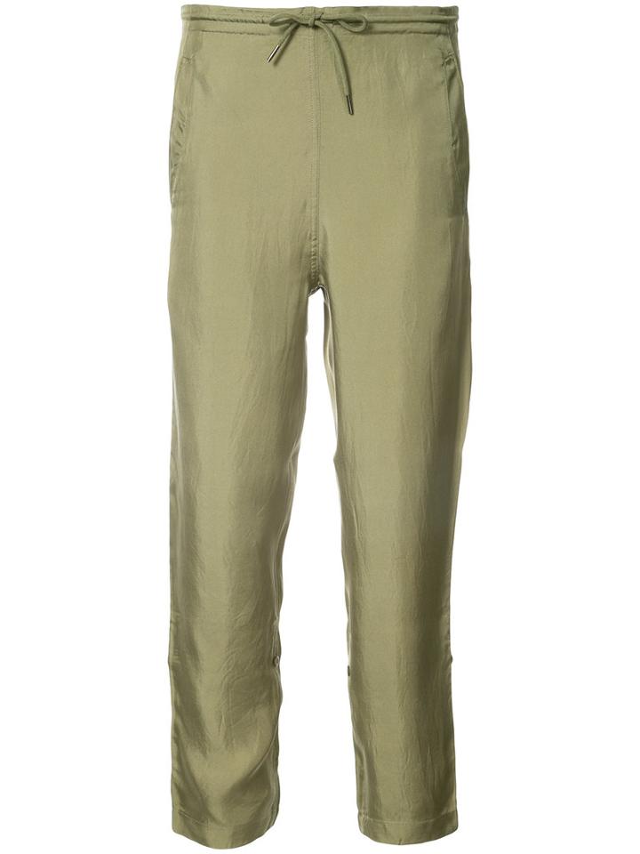 Maharishi - Dragon Embroidered Tapered Trousers - Women - Silk - 8, Green, Silk