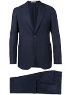 0909 Two Piece Striped Suit - Blue