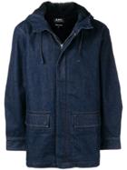 A.p.c. Hooded Denim Jacket - Blue