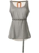No21 Sleeveless Belted Top, Women's, Size: 40, Grey, Cotton/acrylonitrile Butadiene Styrene (abs)