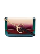 Chloé Multicoloured C Ring Patent Leather And Suede Shoulder Bag -