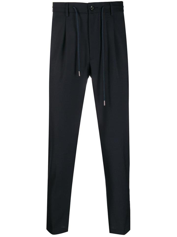 Barba Drawstring Tapered Trousers - Blue