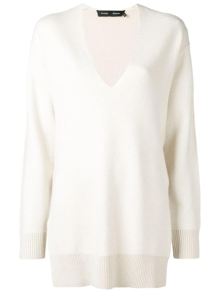Proenza Schouler Oversized V-neck Jumper - Nude & Neutrals