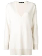 Proenza Schouler Oversized V-neck Jumper - Nude & Neutrals
