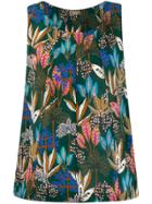 Altea Leaf Pattern Vest Top - Green