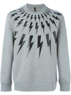 Neil Barrett Thunder Sweatshirt, Men's, Size: Xl, Grey, Lyocell/viscose/spandex/elastane/cotton