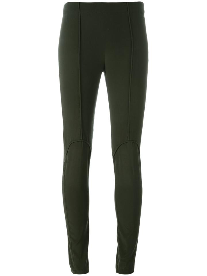 A.f.vandevorst Paneled Leggings, Women's, Size: 36, Green, Silk/lyocell