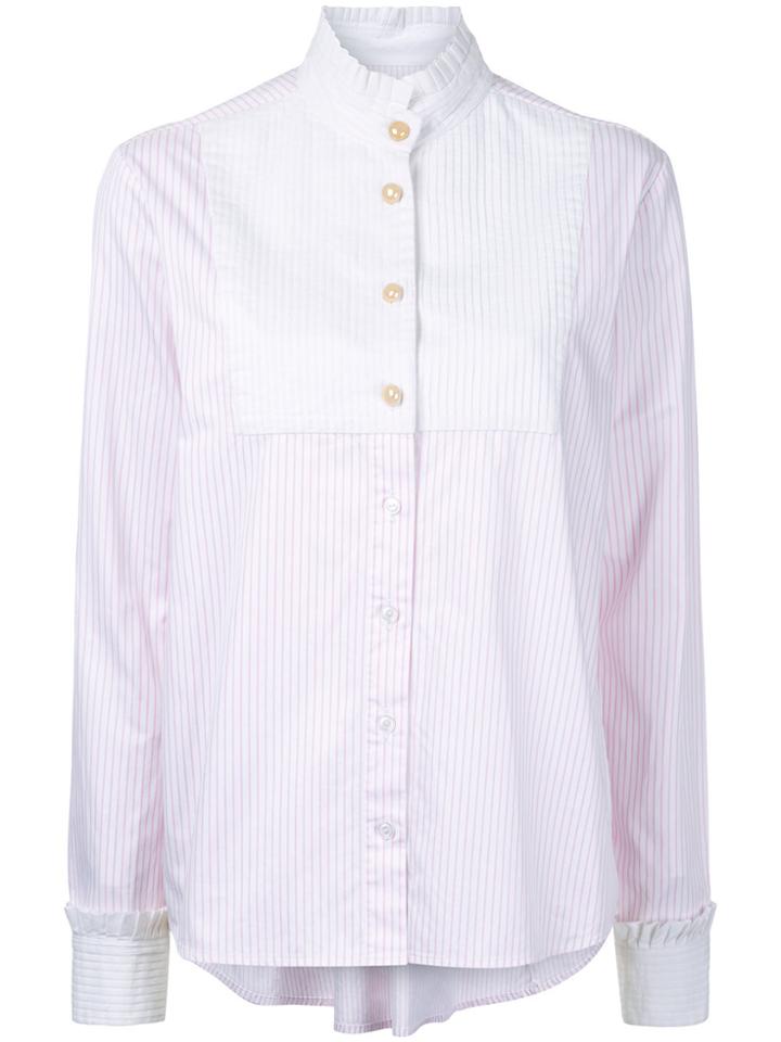 Macgraw High Neck Striped Shirt - Pink & Purple