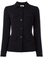 Alberto Biani Buttoned Fitted Jacket, Women's, Size: 44, Blue, Triacetate/polyester/acetate