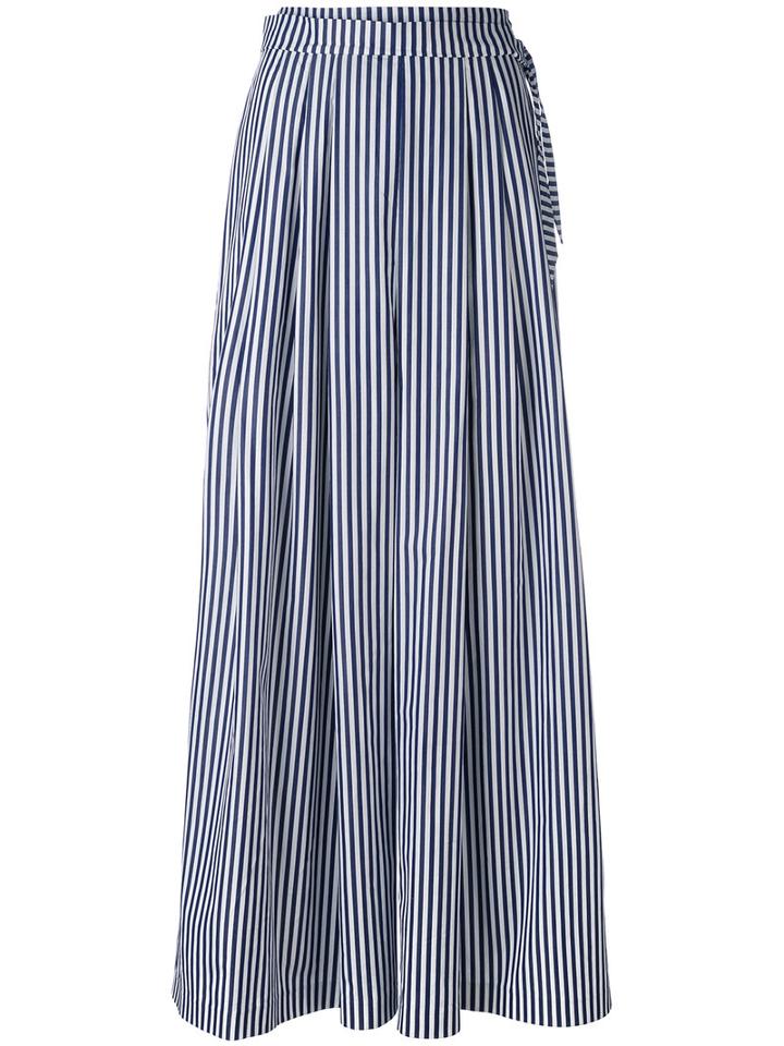Federica Tosi - Striped Palazzo Pants - Women - Cotton - Xs, Blue, Cotton