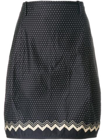 Versace Vintage Polka-dot Tulip Skirt - Blue