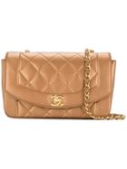 Chanel Vintage Quilted Cc Logo Single Chain Shoulder Bag - Metallic