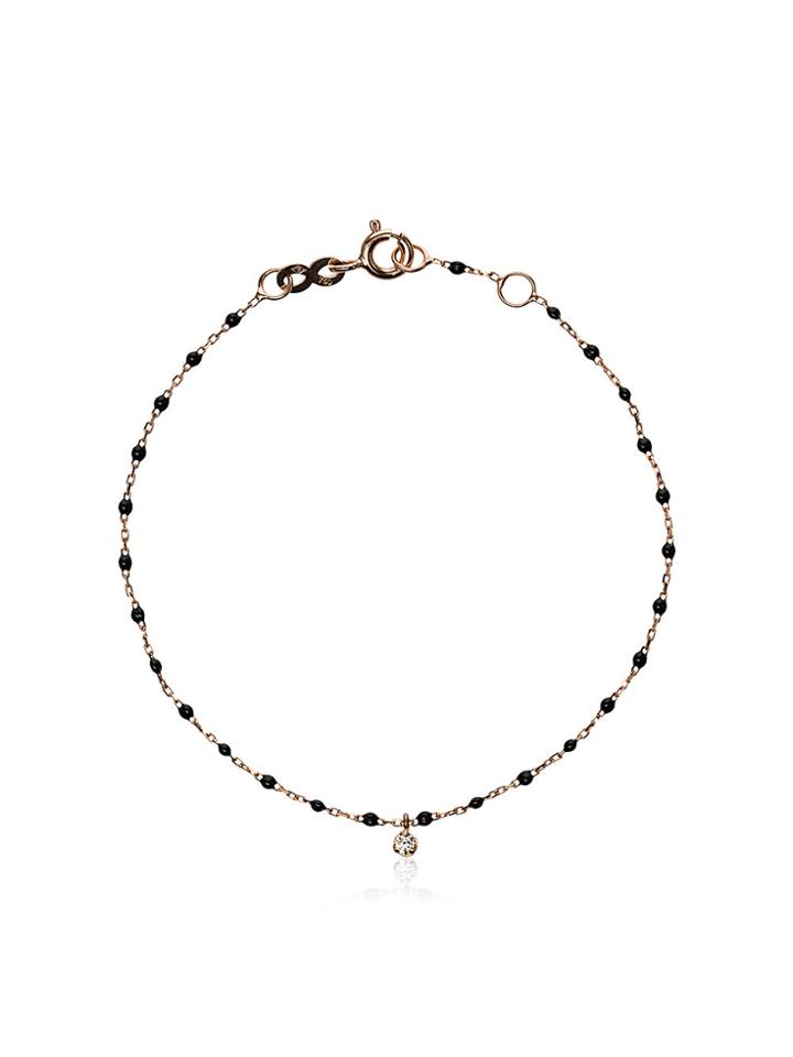 Gigi Clozeau 18k Rose Gold Black Beaded Diamond Bracelet