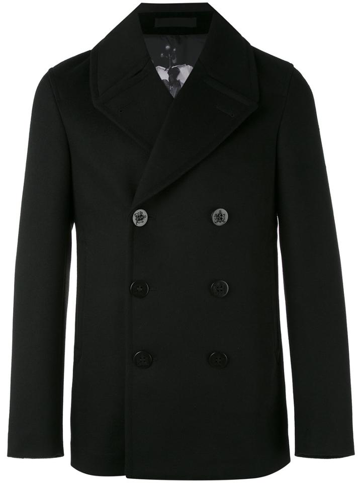 Alexander Mcqueen - Short Double-breasted Coat - Men - Cotton/polyester/viscose/virgin Wool - 48, Black, Cotton/polyester/viscose/virgin Wool