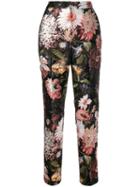 Dolce & Gabbana Floral Jacquard Cropped Trousers - Black