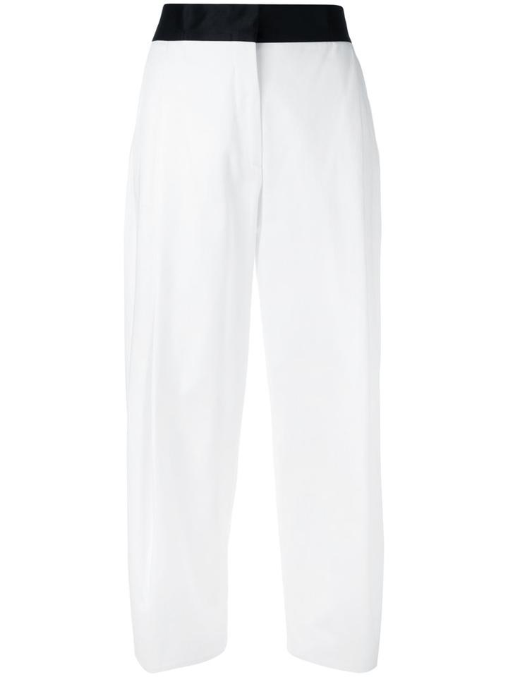 Alberto Biani - High-waisted Trousers - Women - Cotton - 44, White, Cotton