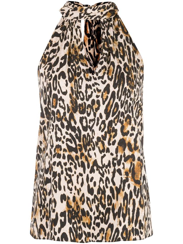 Milly Leopard Print Top - Black