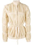 J.w.anderson - Pleated Jacket - Women - Silk/polyester/acetate/viscose - 6, Nude/neutrals, Silk/polyester/acetate/viscose