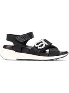 Sergio Rossi Sr Icona Embellished Sandals - Black