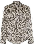 Edward Crutchley Snake-print Long-sleeve Shirt - White
