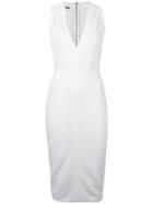Balmain Leopard Pattern Midi Dress - White