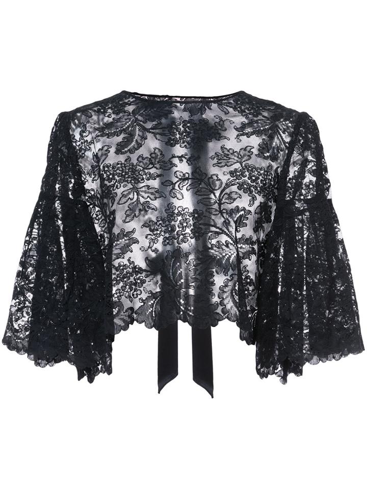 Oscar De La Renta Bell Sleeved Blouse - Black