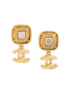 Chanel Vintage Cc Logos Drop Earrings - Gold