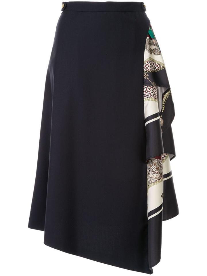 Loveless Asymmetric Style Skirt - Navy