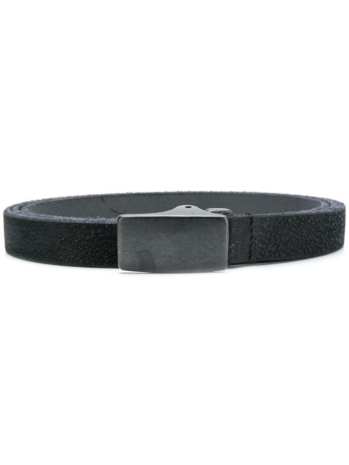 Yohji Yamamoto Skinny Textured Belt - Black