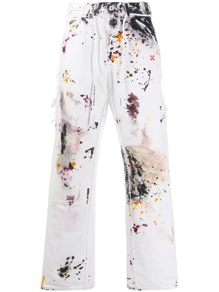 Off-white Ink Splash Print Jeans