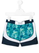 Armani Junior - Water Pattern Swim Shorts - Kids - Polyester - 6 Yrs, Blue