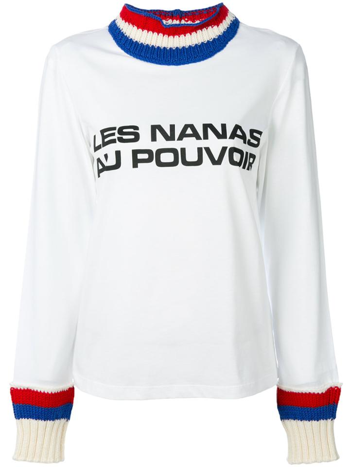 Sonia Rykiel Striped Detail Sweatshirt - White