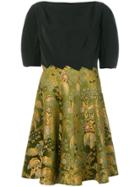 Etro Floral Print Panel Flared Dress - Green