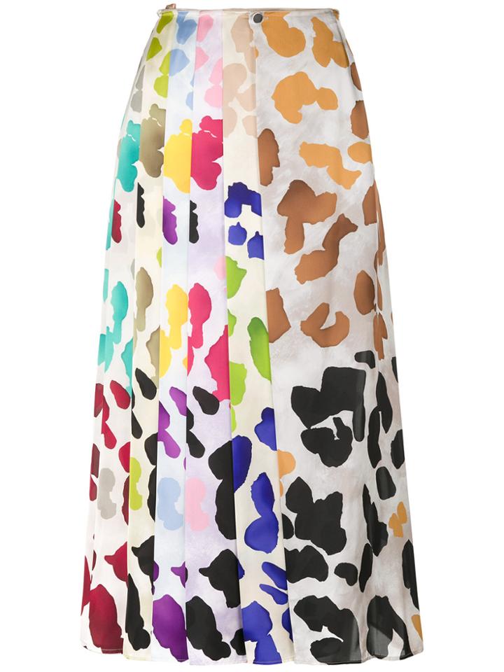 Marco De Vincenzo Printed Pleat Skirt - Nude & Neutrals