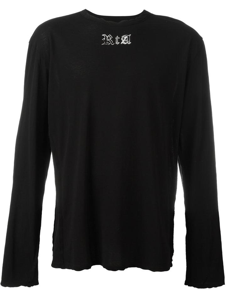 Rta 'warning' Print T-shirt, Men's, Size: Large, Black, Cotton