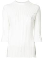 Des Prés Casual Ribbed Jumper - White