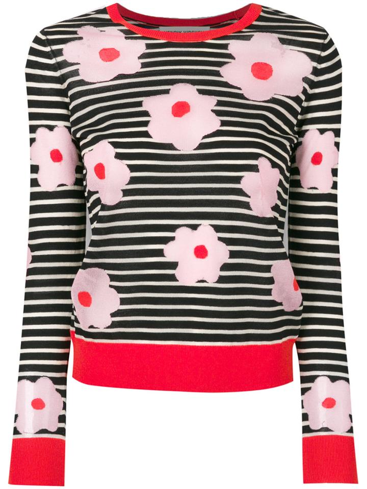 Henrik Vibskov Floral Print Striped Sweater - Black