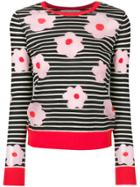 Henrik Vibskov Floral Print Striped Sweater - Black