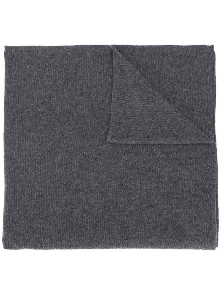 Zanone Interlock Knit Scarf - Grey