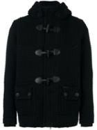 Bark Hooded Duffle Coat, Men's, Size: Large, Black, Polyester/wool/polyamide