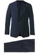 Gabriele Pasini Wide Lapel Single-breasted Suit, Men's, Size: 46, Blue, Polyester/spandex/elastane/viscose/wool