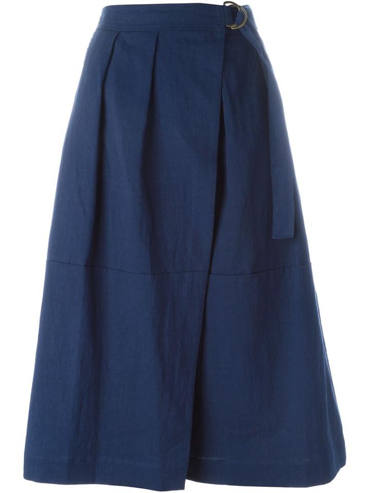 Forte Forte A-line Wrap Skirt, Women's, Size: Ii, Blue, Linen/flax/cotton