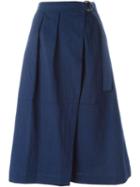 Forte Forte A-line Wrap Skirt, Women's, Size: Ii, Blue, Linen/flax/cotton