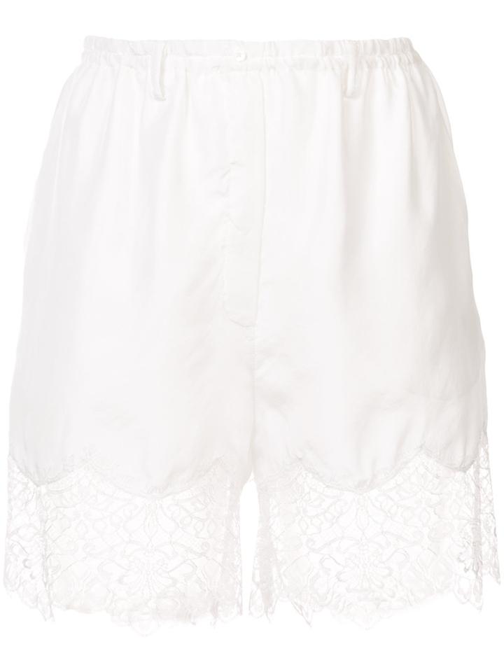 Faith Connexion - Lace Trim Shorts - Women - Silk/polyamide - M, White, Silk/polyamide