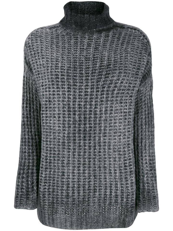 Avant Toi Corn Stitch Sweater - Grey